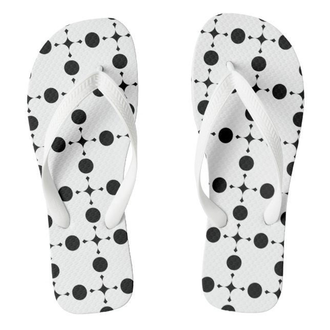 Black Polka Dots, Polka Dot Pattern, Dots, Dotted Thongs (Footbed)