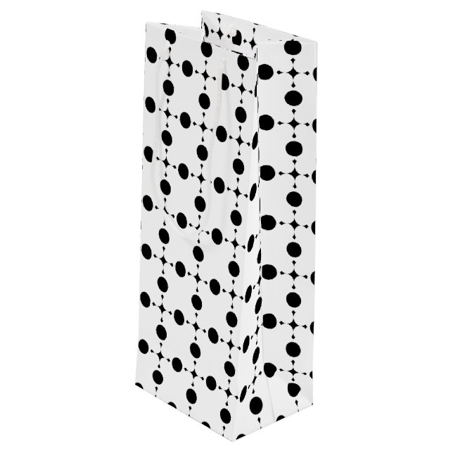 Black Polka Dots, Polka Dot Pattern, Dots, Dotted Wine Gift Bag (Back Angled)