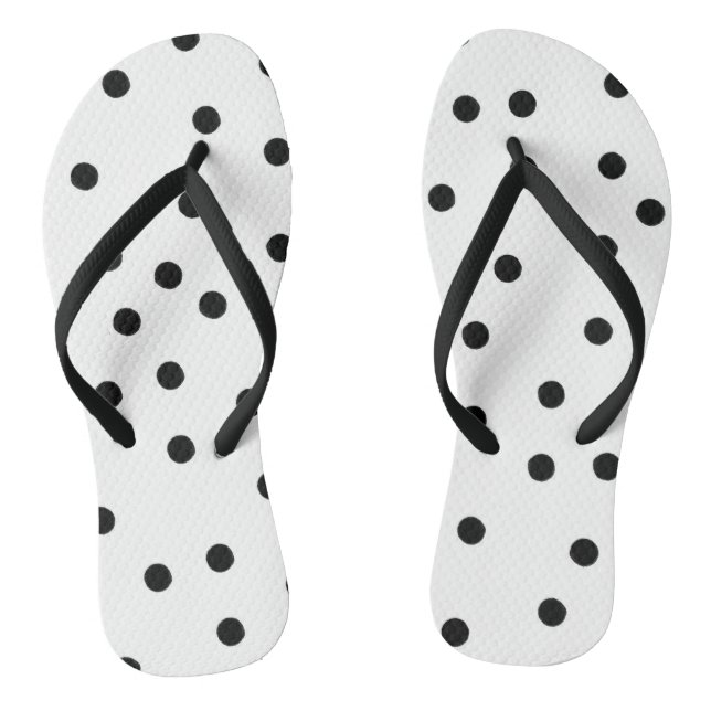 BLACK POLKA DOTS THONGS (Footbed)