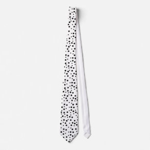 Black Polka Dots Various Sizes on White Ties
