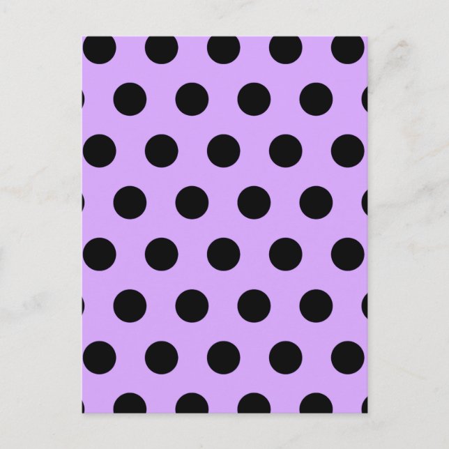 Black Polkadots - Light Purple Postcard (Front)