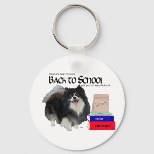 Black Pomeranian Back to School Key Ring