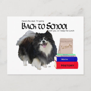 Black Pomeranian Back to School Postcard