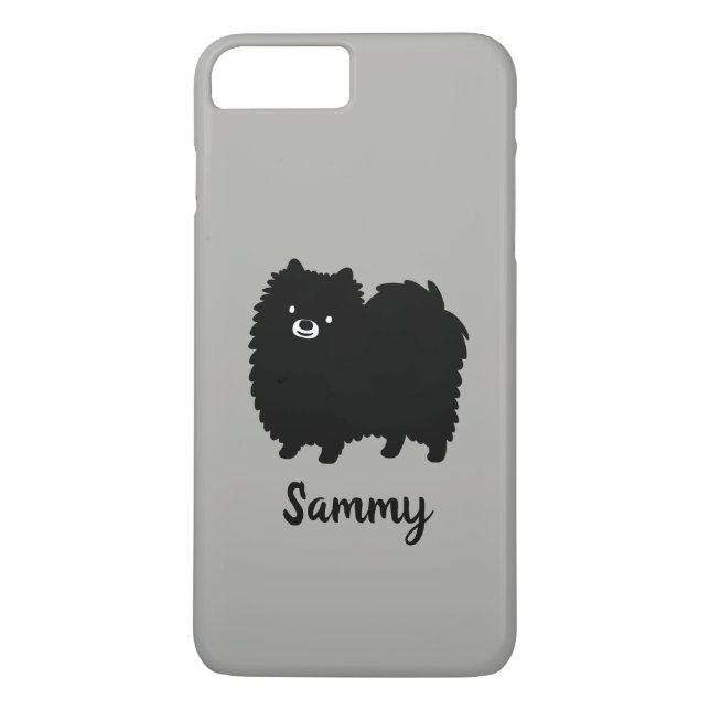 Black Pomeranian Cute Cartoon Dog Custom Case-Mate iPhone Case (Back)