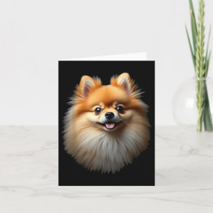Black Pomeranian Dog Pom Face Card