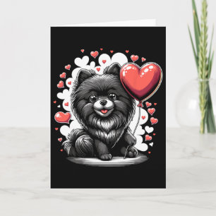 Black Pomeranian Dog Valentine's Day Dog Owner Val Card