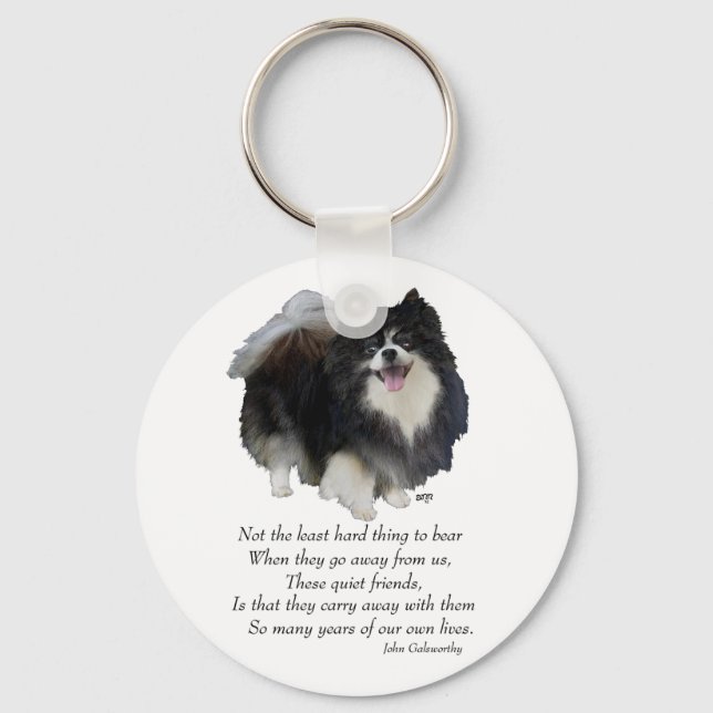 Black Pomeranian Keepsake Key Ring (Front)