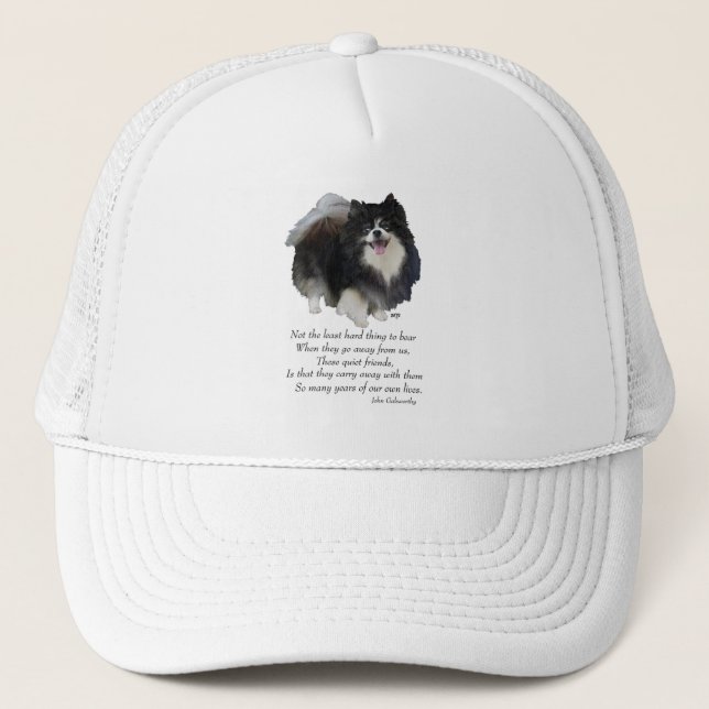 Black Pomeranian Keepsake Trucker Hat (Front)