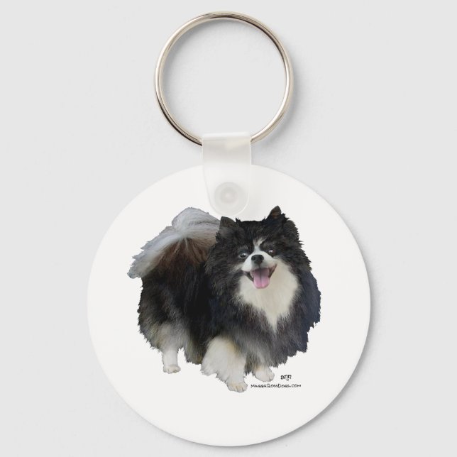 Black Pomeranian Key Ring (Front)