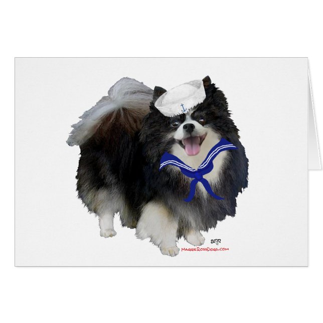 Black Pomeranian Sailor (Front Horizontal)