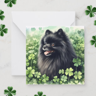 Black Pomeranian St Patricks Day Card