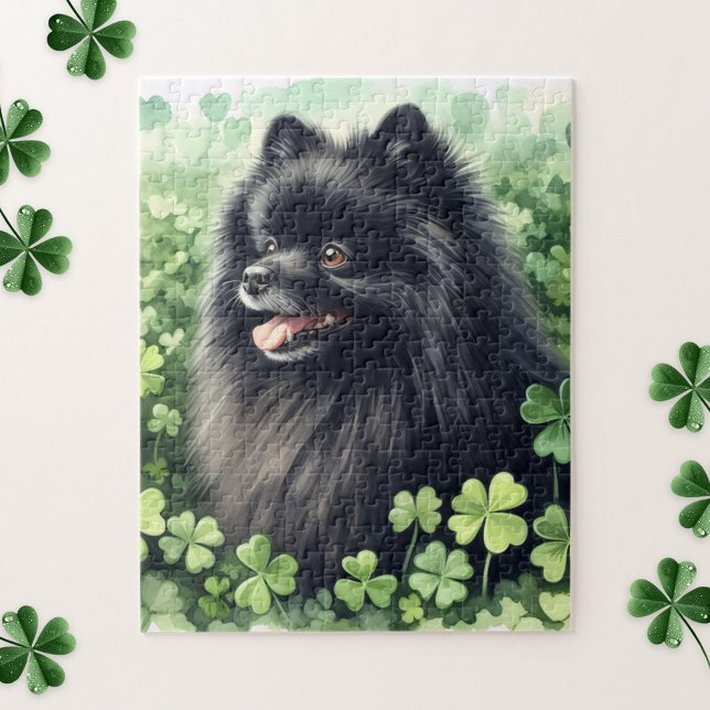 Black Pomeranian St Patricks Day  Jigsaw Puzzle (Creator Uploaded)