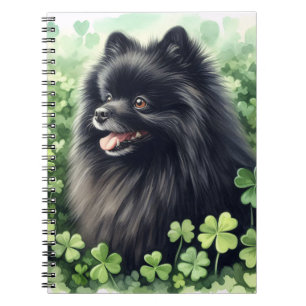 Black Pomeranian St Patricks Day Notebook