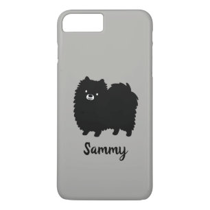 Black Pomeranian with Custom Text iPhone 8 Plus/7 Plus Case