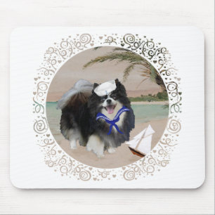 Black Pomeranian with Sailboat Mouse Pad