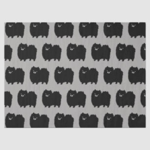 Black Pomeranians Pattern   Cute Fluffy Dog Tissue Paper