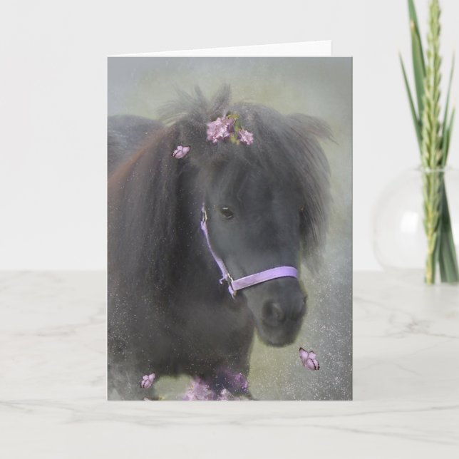 Black Pony - Greeting Card (Front)