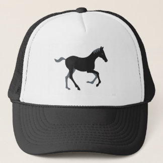Black pony trucker hat
