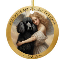 Black Poodle Angel Personalised Memorial
