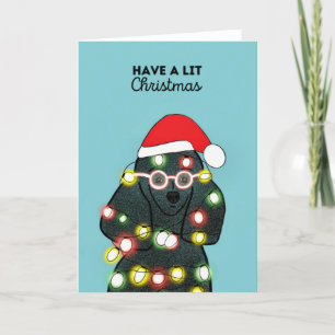 Black Poodle Christmas  Holiday Card