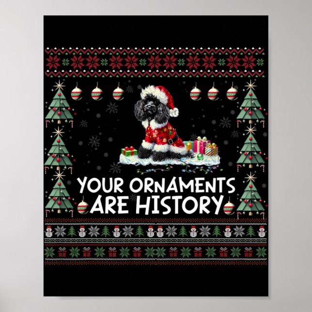 Black Poodle Christmas Tree Lights Decorations Xma (Front)