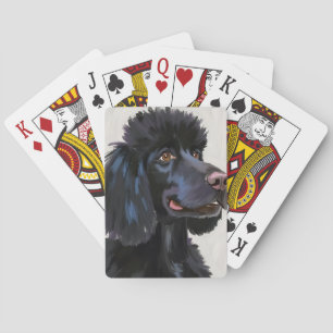 Black Poodle Dog Watercolor Pet Playing Cards