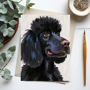 Black Poodle   Dog Watercolor Pet Postcard