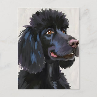 Black Poodle | Dog Watercolor Pet Postcard