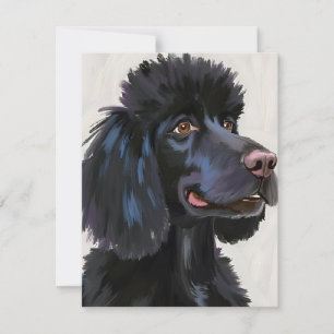 Black Poodle   Dog Watercolor Pet Thank You Card