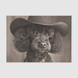 Black Poodle Dressed as a Cowboy Halloween Costume Tissue Paper