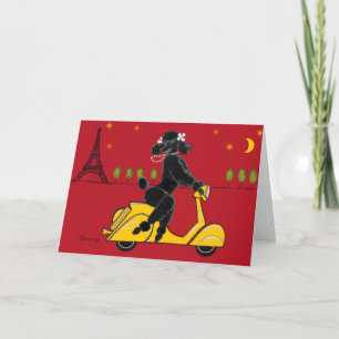 Black Poodle Eiffel Tower Cards