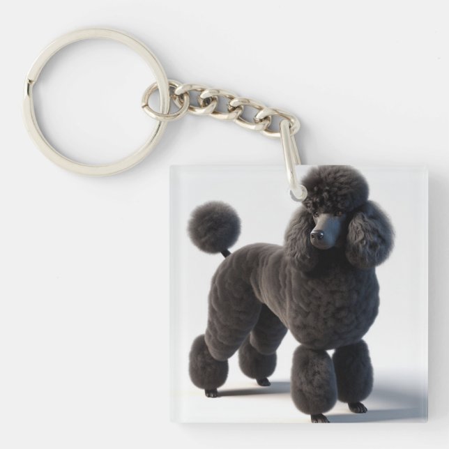 Black Poodle Key Ring (Front)