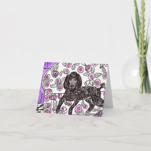 Black Poodle Note Card