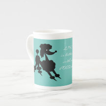 Black Poodle on Teal