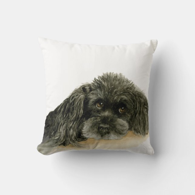 Black Poodle pillow (Front)
