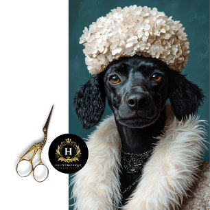  Black Poodle Portrait White Hydrangea Decoupage  Tissue Paper