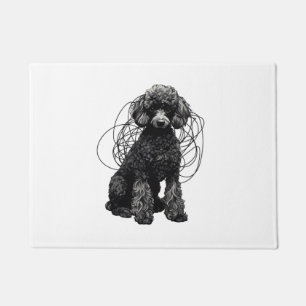 Black Poodle Premium T-Shirt Doormat