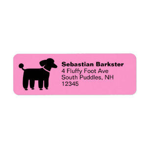 Black Poodle Return Address Labels