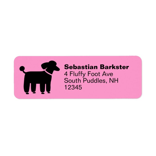 Black Poodle Return Address Labels (Front)