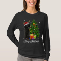 Black Poodle Santa Christmas Tree Lights Xmas Rein