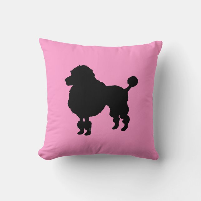 Black poodle silhouette cushion (Front)