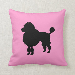 Black poodle silhouette cushion