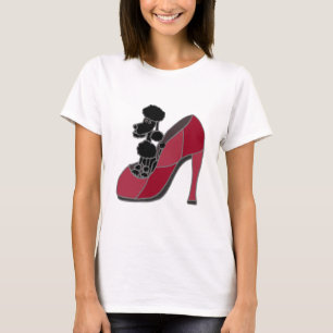 Black Poodle Sitting in a Pink High Heel Shoe T-Shirt
