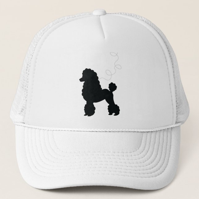 Black Poodle Skirt Shirt Trucker Hat (Front)
