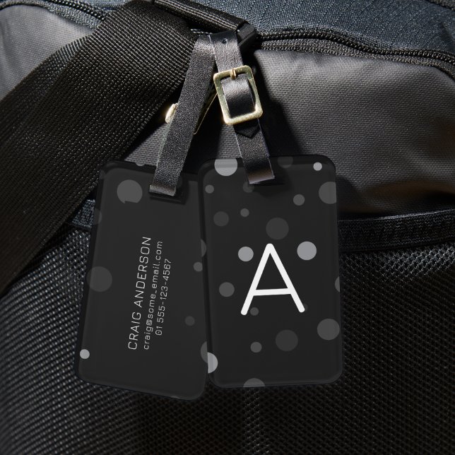 Black Pop Dots  Luggage Tag (Creator Uploaded)