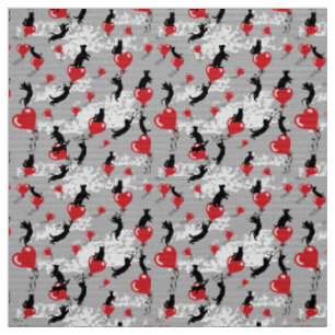 black poppy pattern fabric