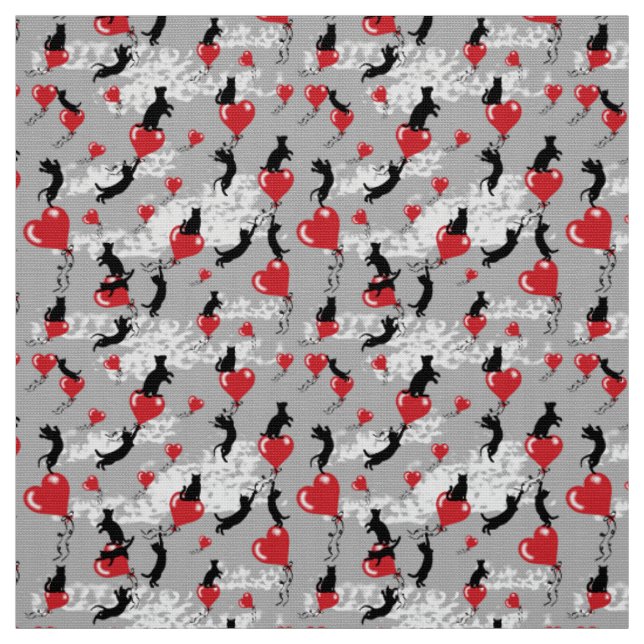 black poppy pattern fabric (Swatch)