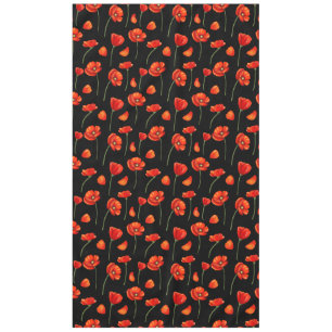 black poppy pattern tablecloth