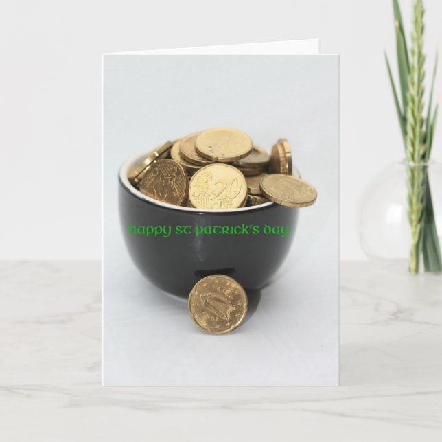 black pot happy st patricks day card (Front)