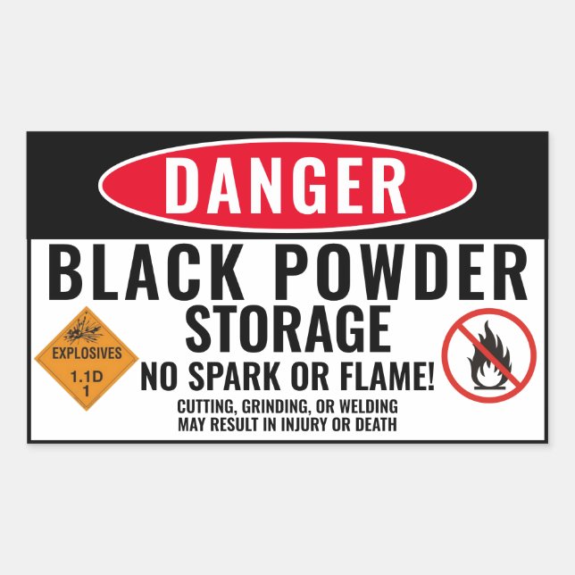 Black Powder Storage Sticker (Front)